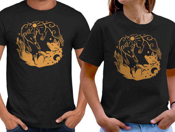 Sun And Moon Golden Wolves