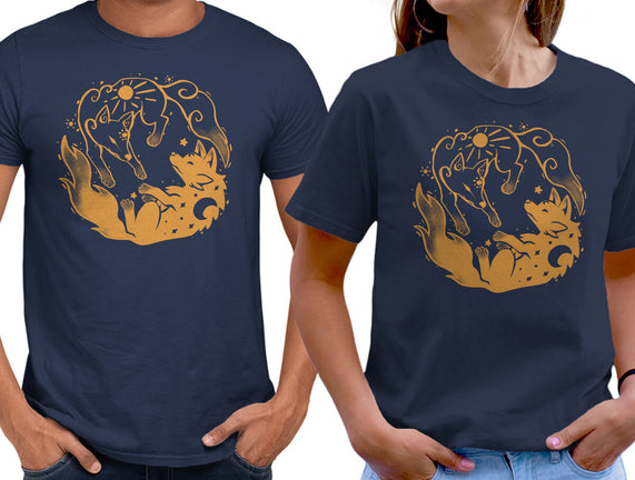 Sun And Moon Golden Wolves