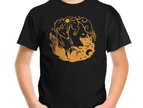 Sun And Moon Golden Wolves