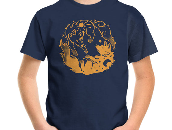 Sun And Moon Golden Wolves
