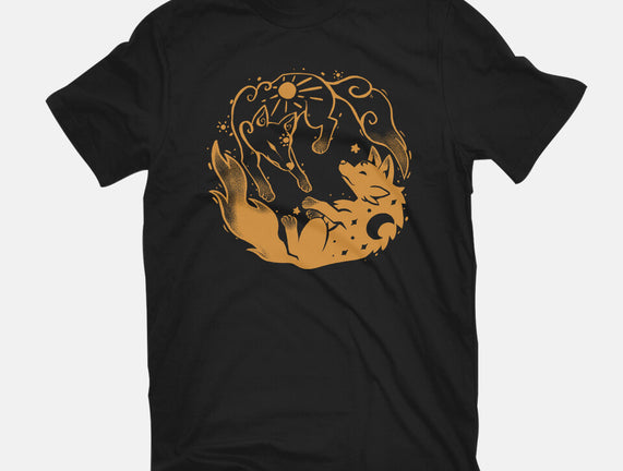 Sun And Moon Golden Wolves