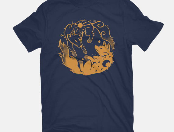 Sun And Moon Golden Wolves
