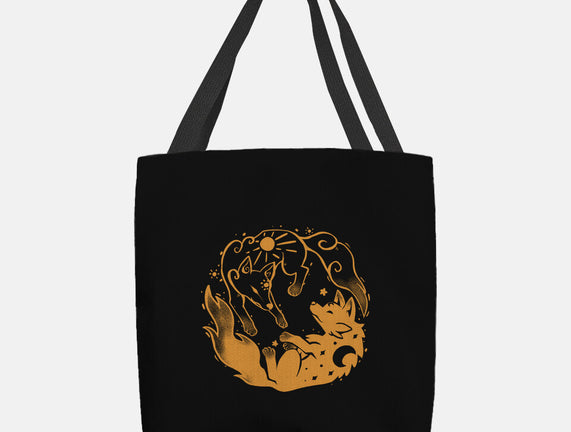Sun And Moon Golden Wolves