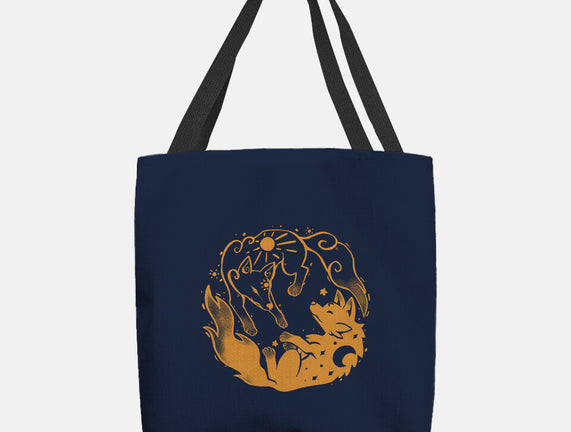 Sun And Moon Golden Wolves