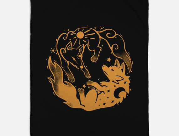 Sun And Moon Golden Wolves