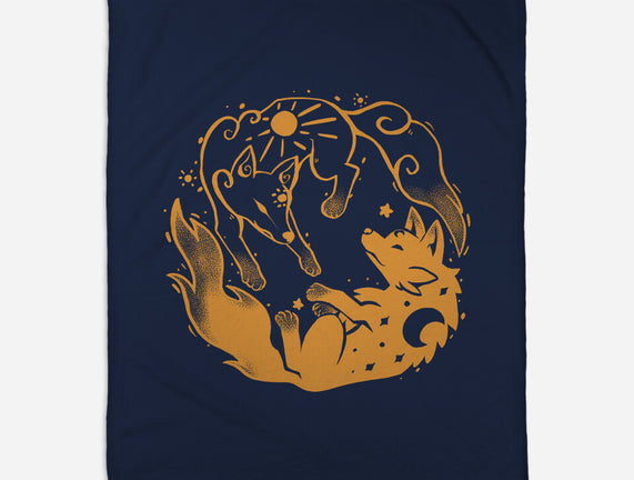 Sun And Moon Golden Wolves