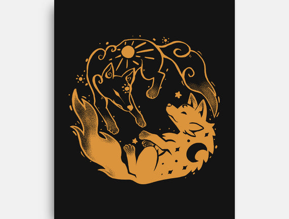 Sun And Moon Golden Wolves