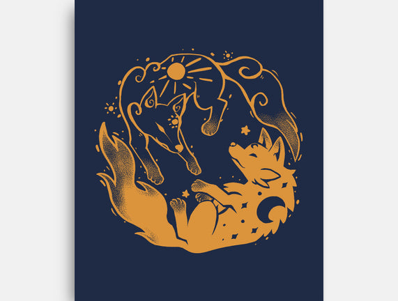 Sun And Moon Golden Wolves