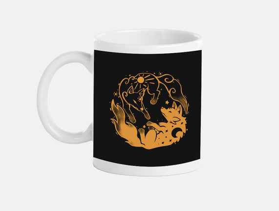 Sun And Moon Golden Wolves