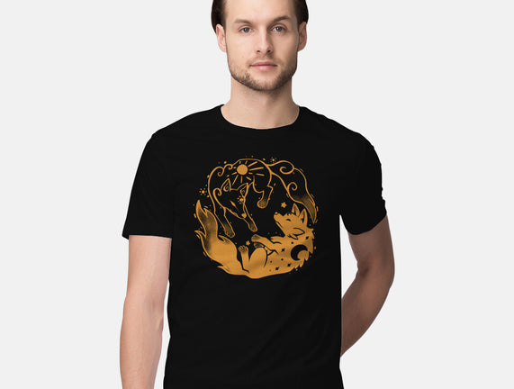 Sun And Moon Golden Wolves