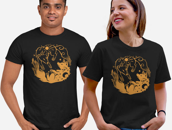 Sun And Moon Golden Wolves