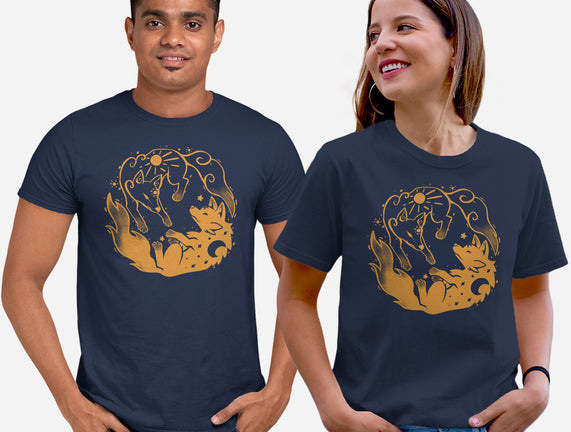 Sun And Moon Golden Wolves