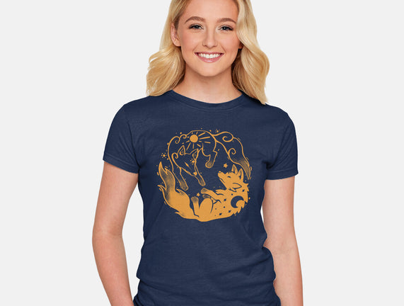 Sun And Moon Golden Wolves