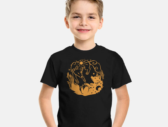 Sun And Moon Golden Wolves
