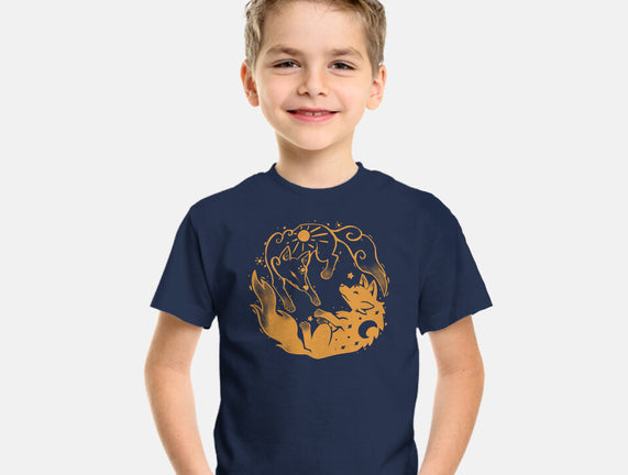 Sun And Moon Golden Wolves
