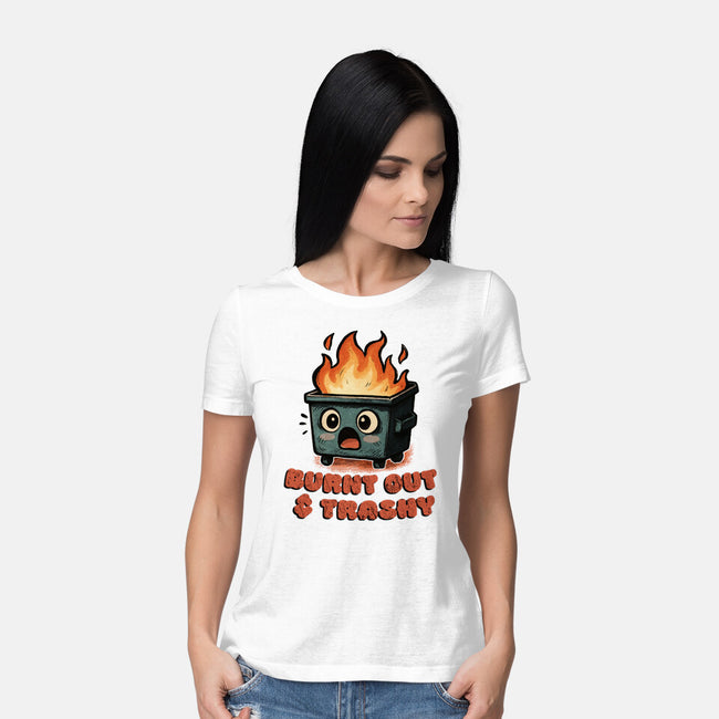 Burnt Out And Trashy-Womens-Basic-Tee-Lorets