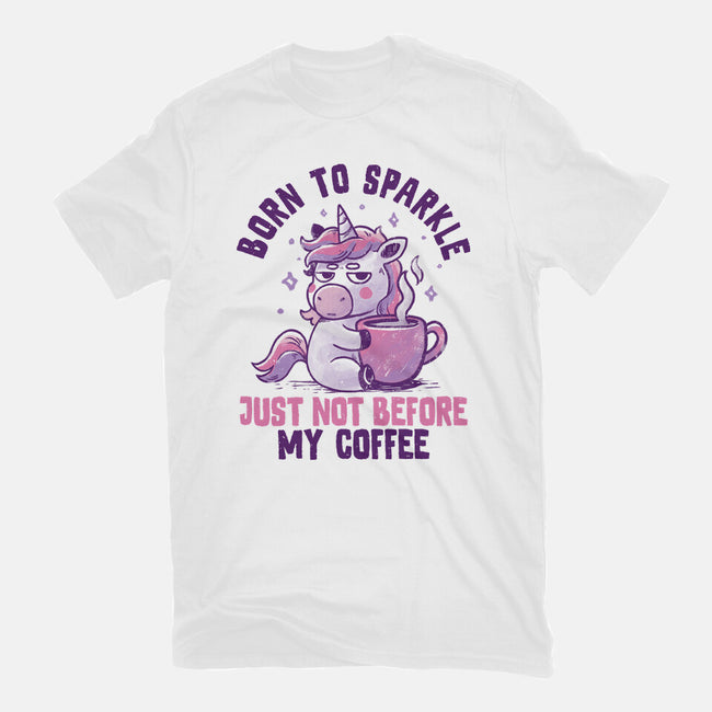 Born To Sparkle Just Not Before Coffee-Youth-Basic-Tee-koalastudio