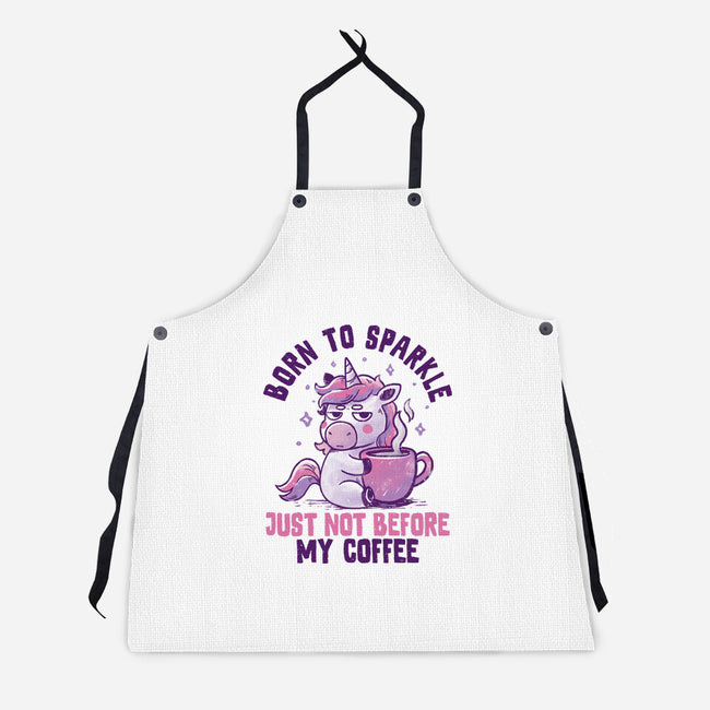 Born To Sparkle Just Not Before Coffee-Unisex-Kitchen-Apron-koalastudio