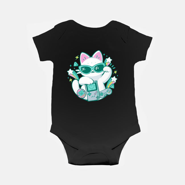 90s Cute Cat-Baby-Basic-Onesie-xMorfina