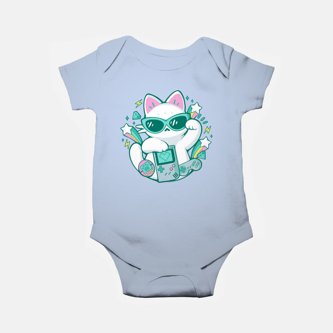 90s Cute Cat-Baby-Basic-Onesie-xMorfina