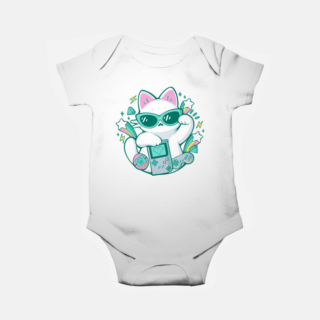 90s Cute Cat-Baby-Basic-Onesie-xMorfina
