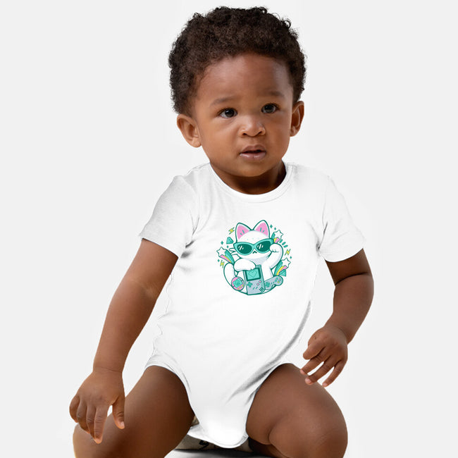 90s Cute Cat-Baby-Basic-Onesie-xMorfina