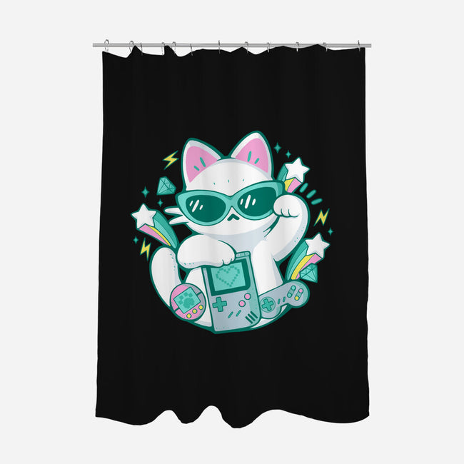 90s Cute Cat-None-Polyester-Shower Curtain-xMorfina