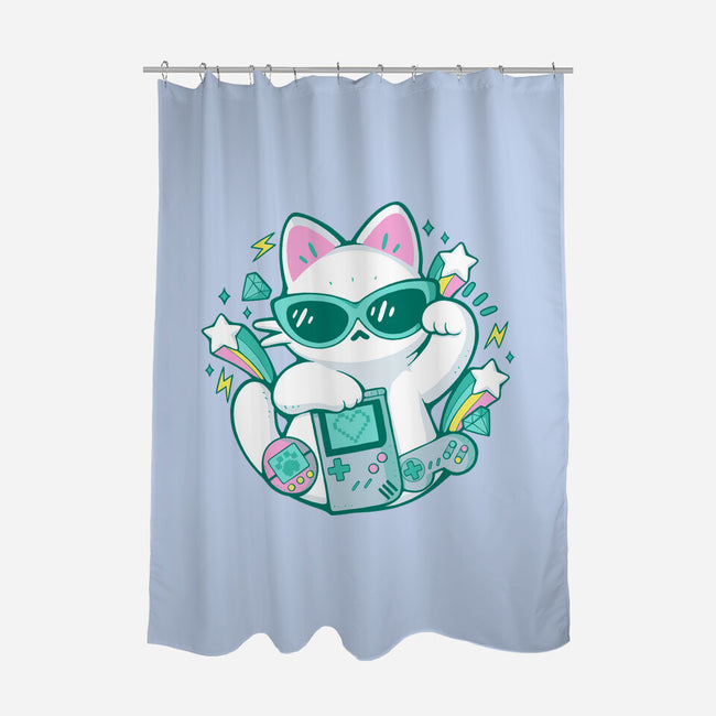 90s Cute Cat-None-Polyester-Shower Curtain-xMorfina