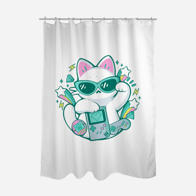 90s Cute Cat-None-Polyester-Shower Curtain-xMorfina