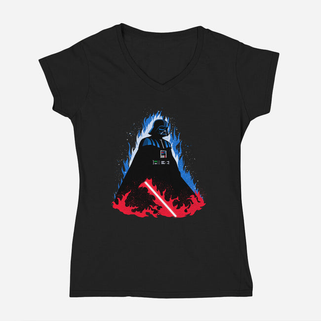 Vader Ascends-Womens-V-Neck-Tee-MaxoArt