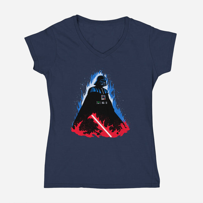 Vader Ascends-Womens-V-Neck-Tee-MaxoArt
