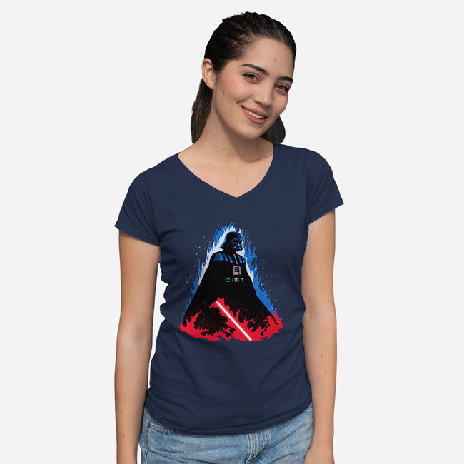 Vader Ascends-Womens-V-Neck-Tee-MaxoArt