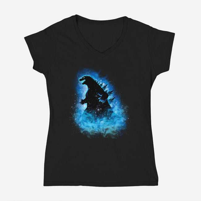 God Of Monsters-Womens-V-Neck-Tee-MaxoArt