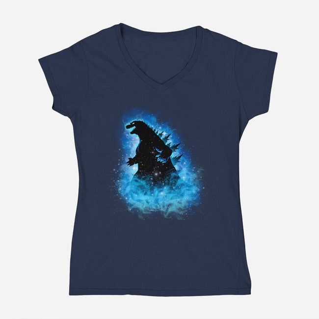 God Of Monsters-Womens-V-Neck-Tee-MaxoArt