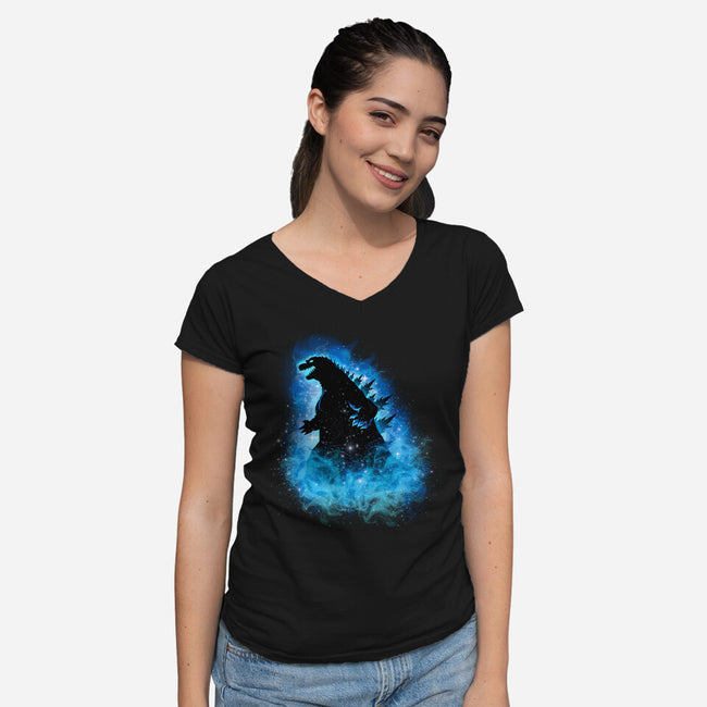 God Of Monsters-Womens-V-Neck-Tee-MaxoArt
