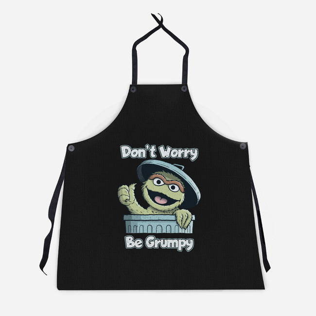 Don't Worry Be Grumpy-Unisex-Kitchen-Apron-NMdesign