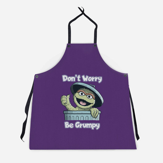 Don't Worry Be Grumpy-Unisex-Kitchen-Apron-NMdesign