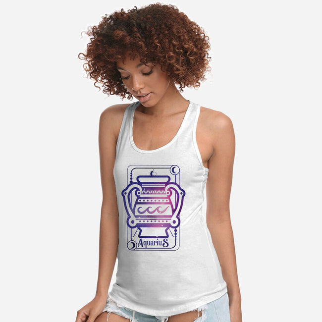 Aquarius Galaxy Sign-Womens-Racerback-Tank-jrberger