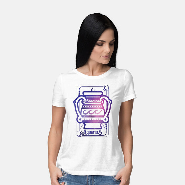 Aquarius Galaxy Sign-Womens-Basic-Tee-jrberger