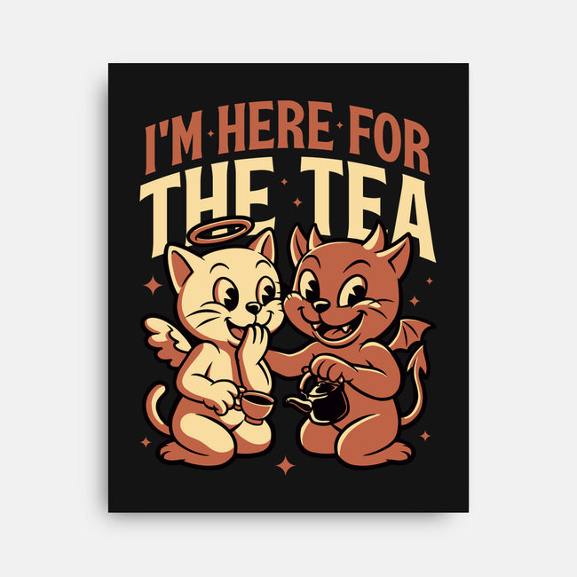 Gossip Tea Cats-None-Stretched-Canvas-Studio Mootant