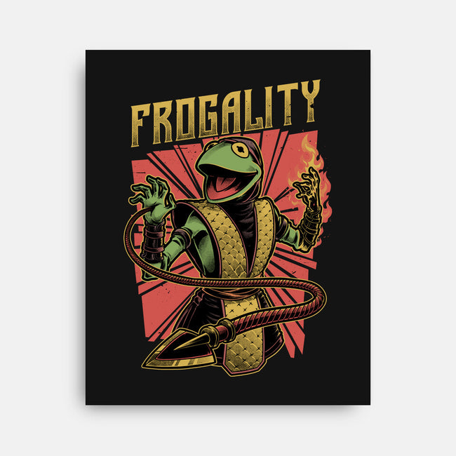 Frog Puppet Fighter-None-Stretched-Canvas-Studio Mootant