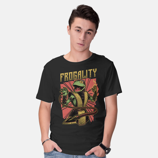 Frog Puppet Fighter-Mens-Basic-Tee-Studio Mootant