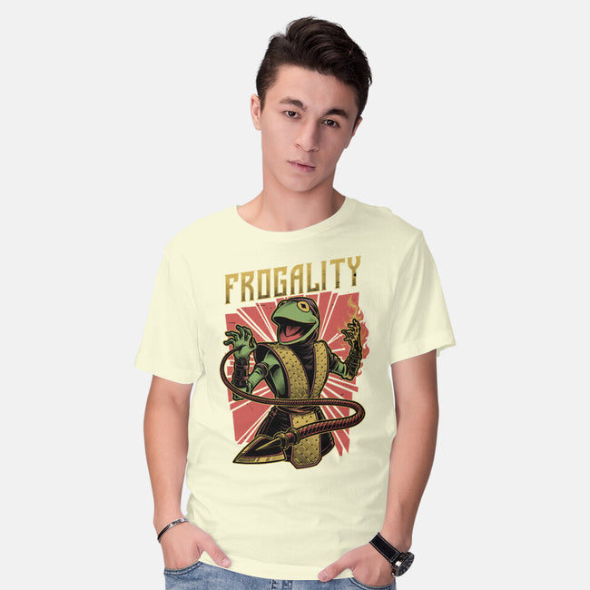 Frog Puppet Fighter-Mens-Basic-Tee-Studio Mootant