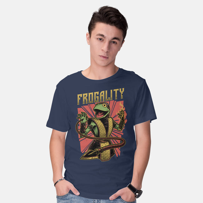 Frog Puppet Fighter-Mens-Basic-Tee-Studio Mootant