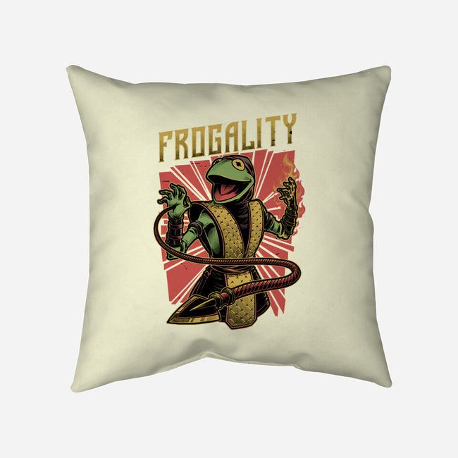 Frog Puppet Fighter-None-Removable Cover w Insert-Throw Pillow-Studio Mootant