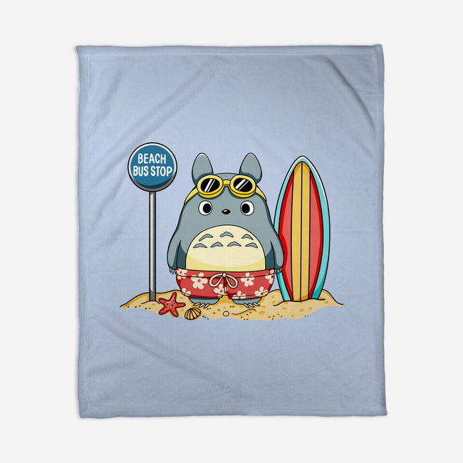Beach Bus Stop-None-Fleece-Blanket-JamesQJO