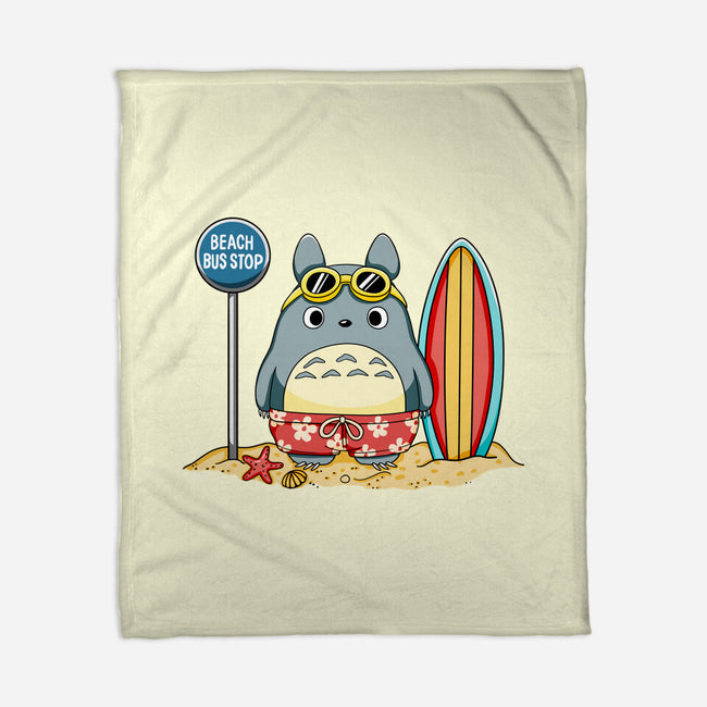 Beach Bus Stop-None-Fleece-Blanket-JamesQJO