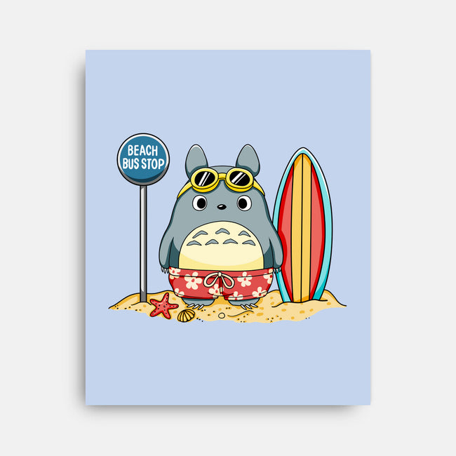 Beach Bus Stop-None-Stretched-Canvas-JamesQJO