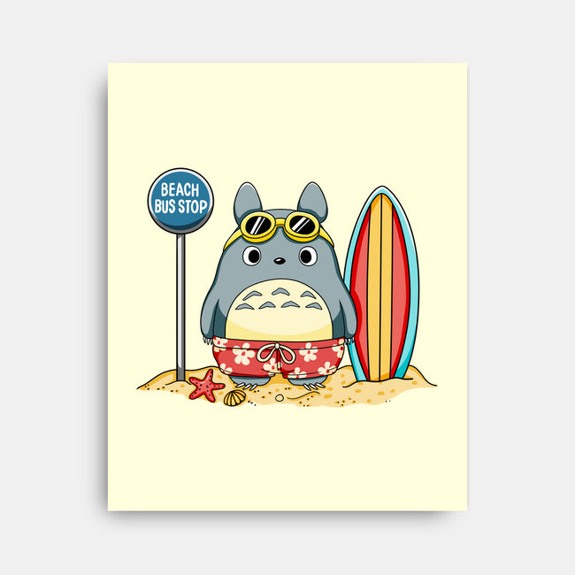 Beach Bus Stop-None-Stretched-Canvas-JamesQJO