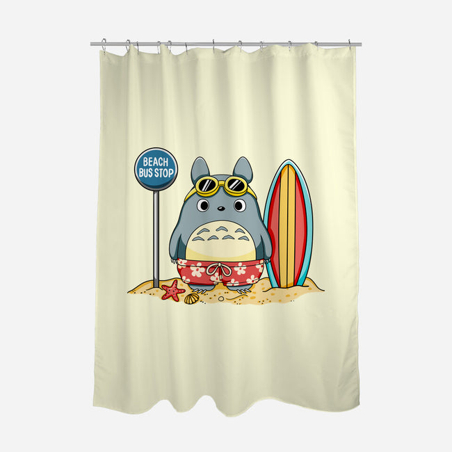 Beach Bus Stop-None-Polyester-Shower Curtain-JamesQJO